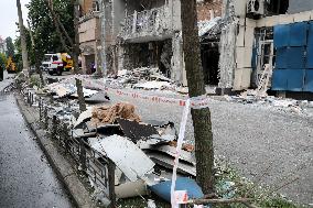 Impact of Russian overnight attack in Shevchenkivskyi district of Kyiv